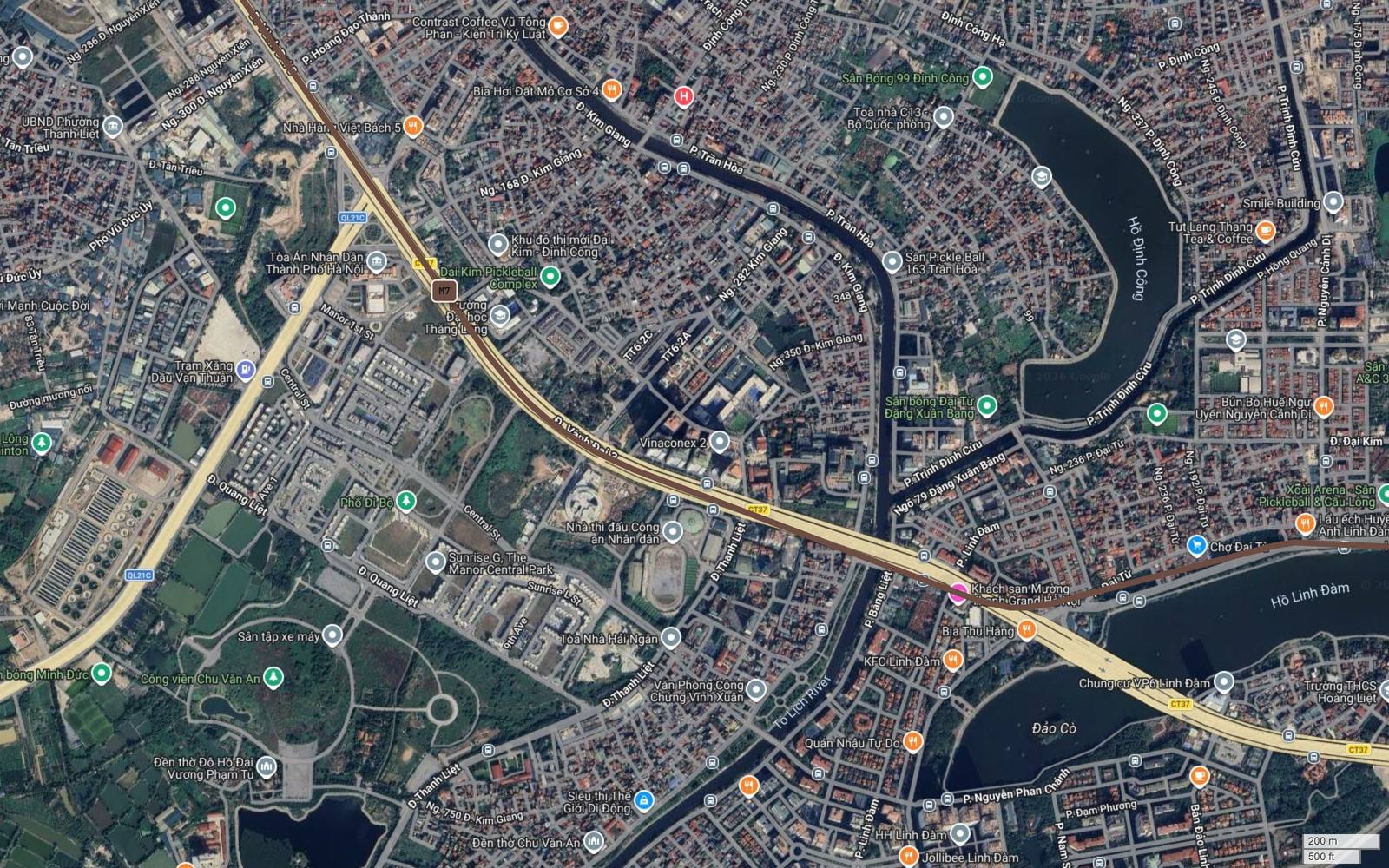 Địa bàn Thanh Liệt và Linh Đàm trên tuyến metro số 7 Hà Nội, hành lang bám Vành đai 3 giữa The Manor Central Park và hồ Định Công